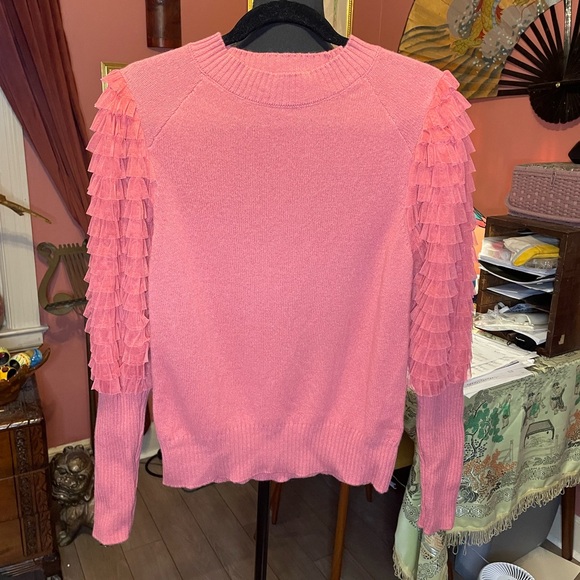 Sea New York Sweaters - Sea New York pink wool sweater w/ ruffle sleeves Size M Very good condition